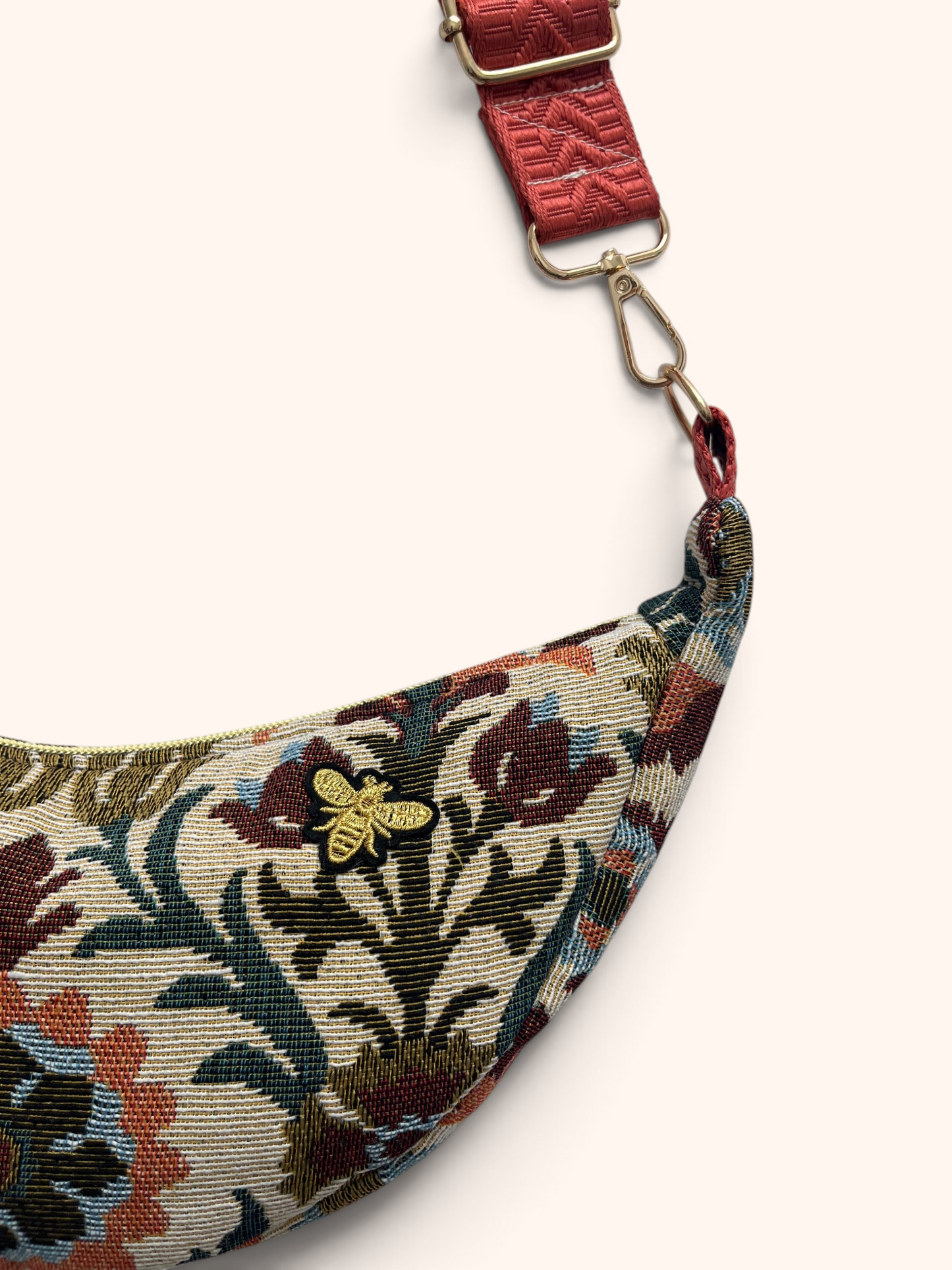 Sac Demi Lune Jacquard Fleurs d'automne