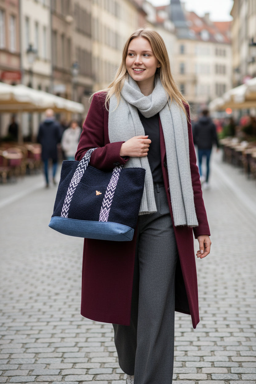 Cabas Bouclette Bleu Marine