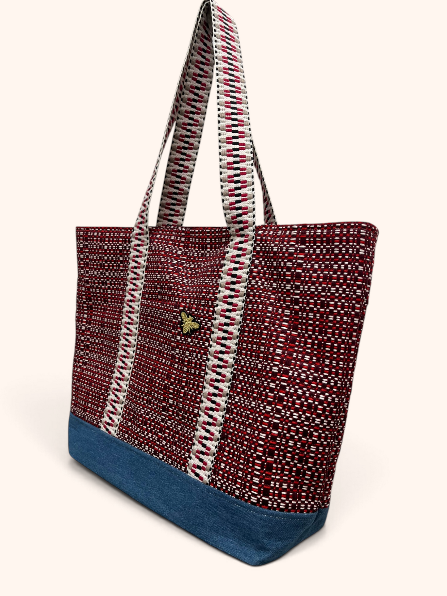 Cabas Tissé Rouge