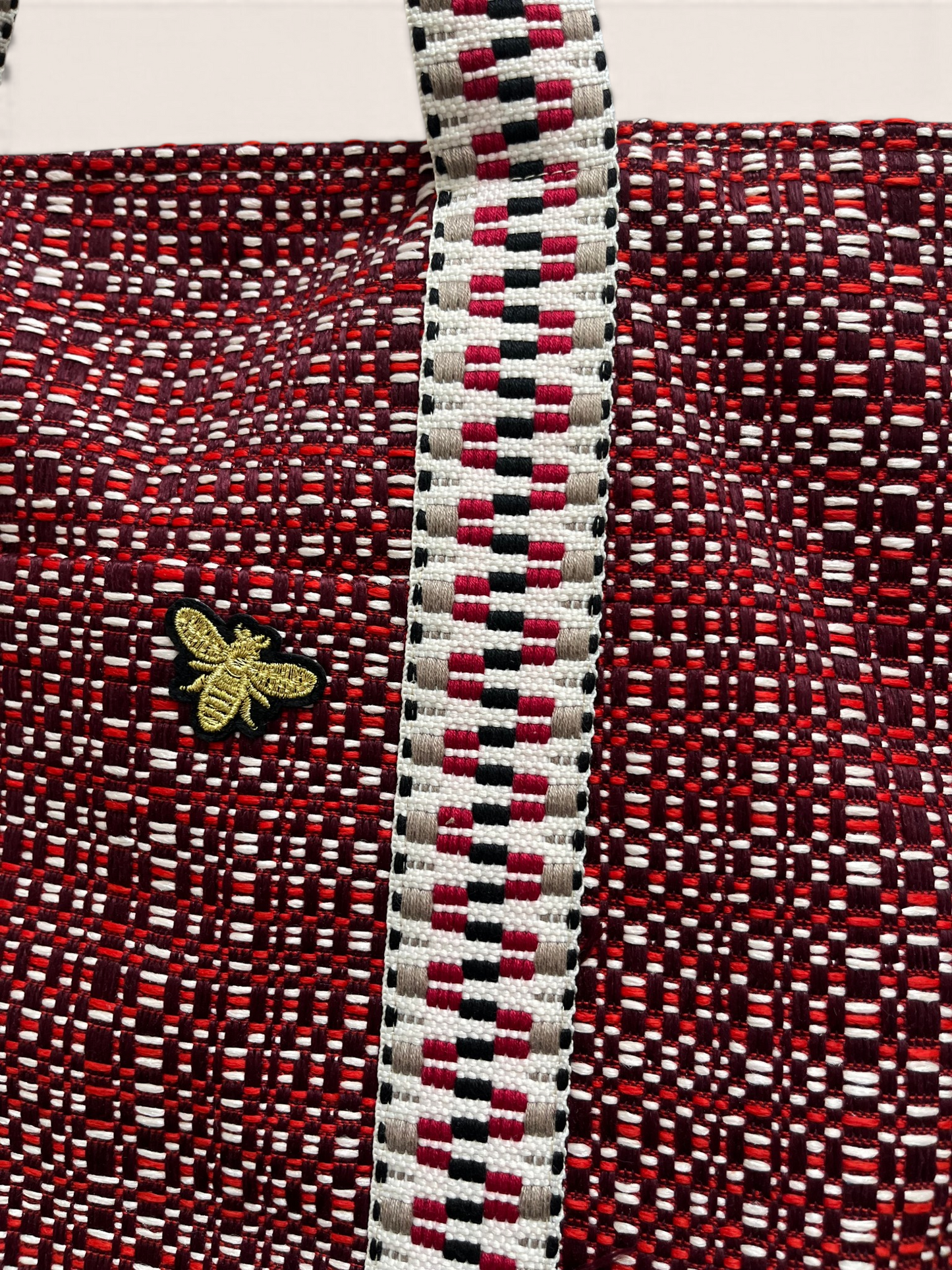 Cabas Tissé Rouge