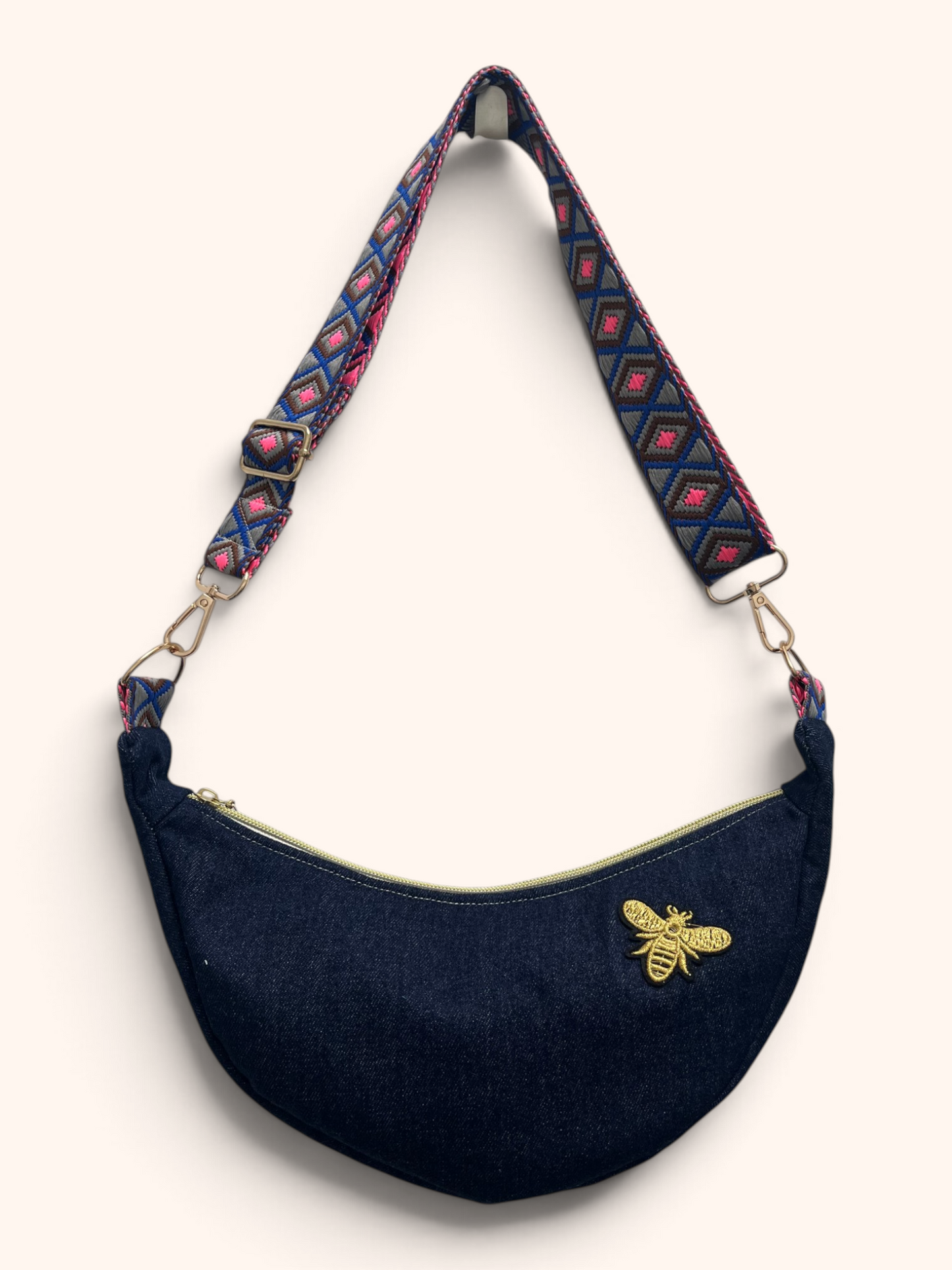 Sac Demi Lune Jeans Brut