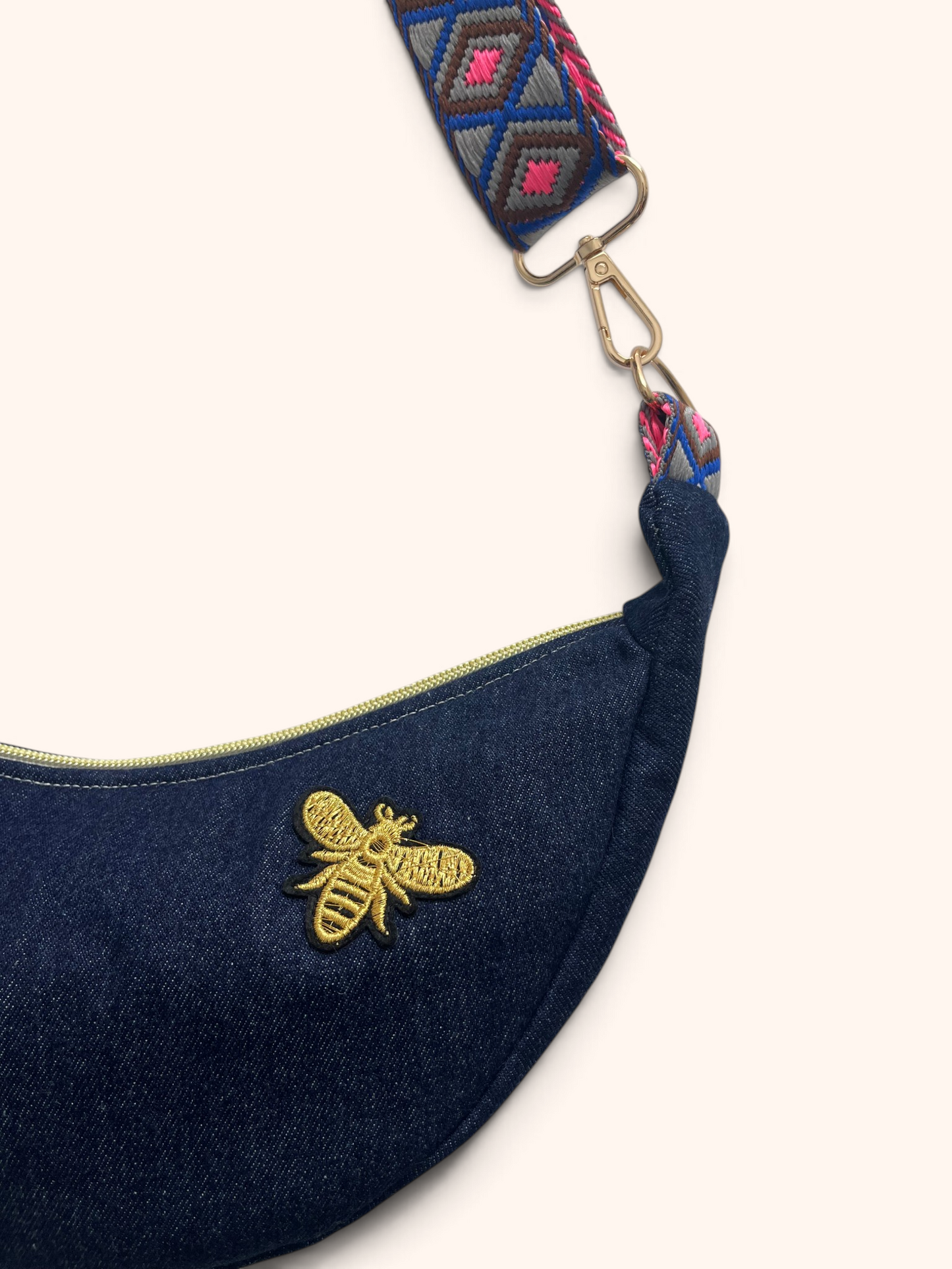 Sac Demi Lune Jeans Brut