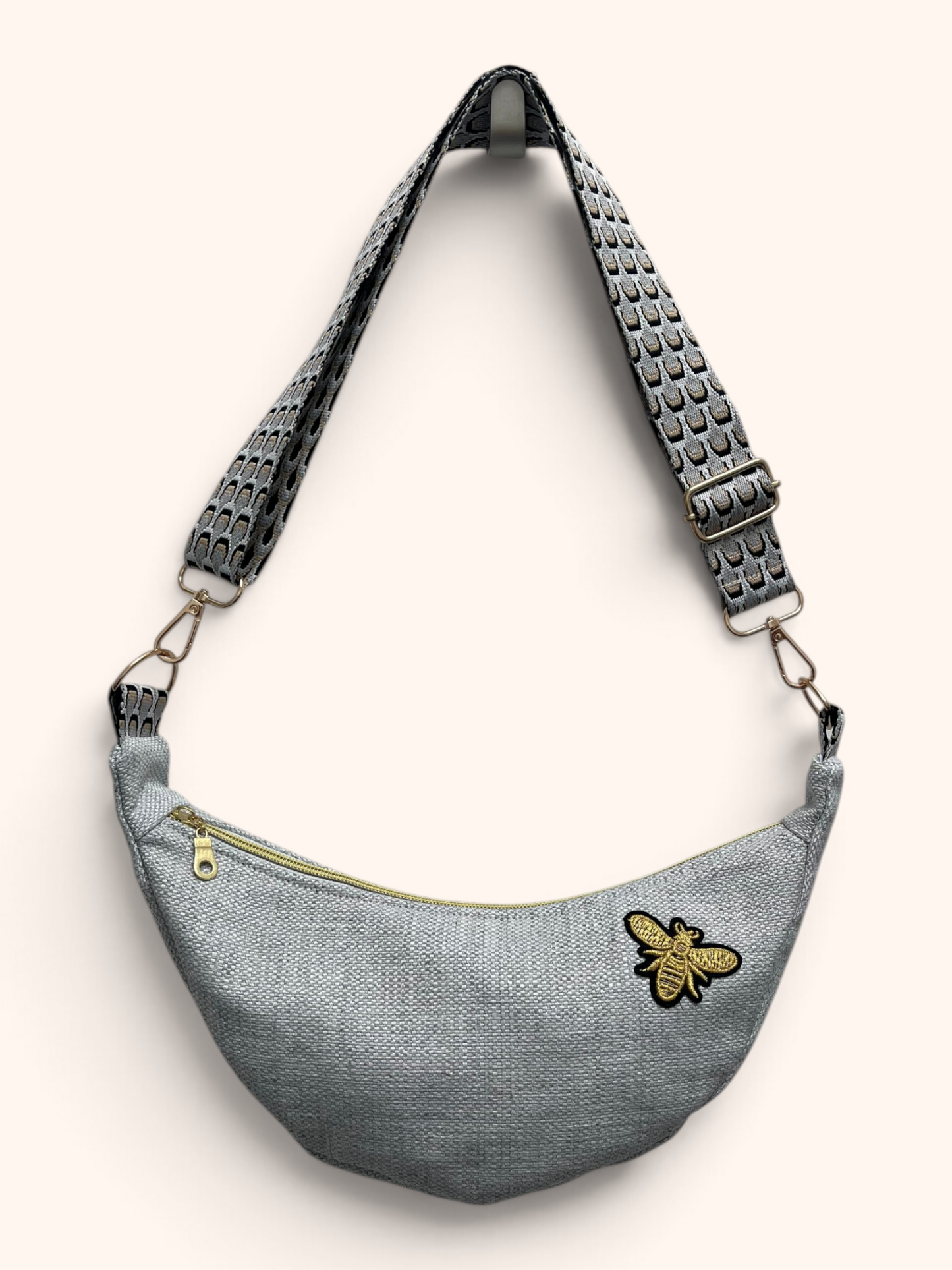 Sac Demi Lune Gris Clair