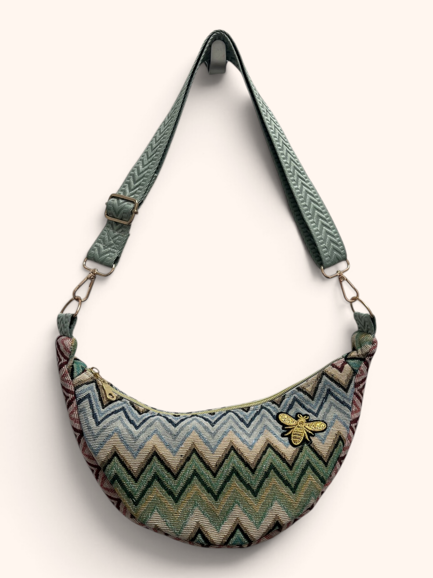 Sac Demi Lune Jacquard Zig Zag