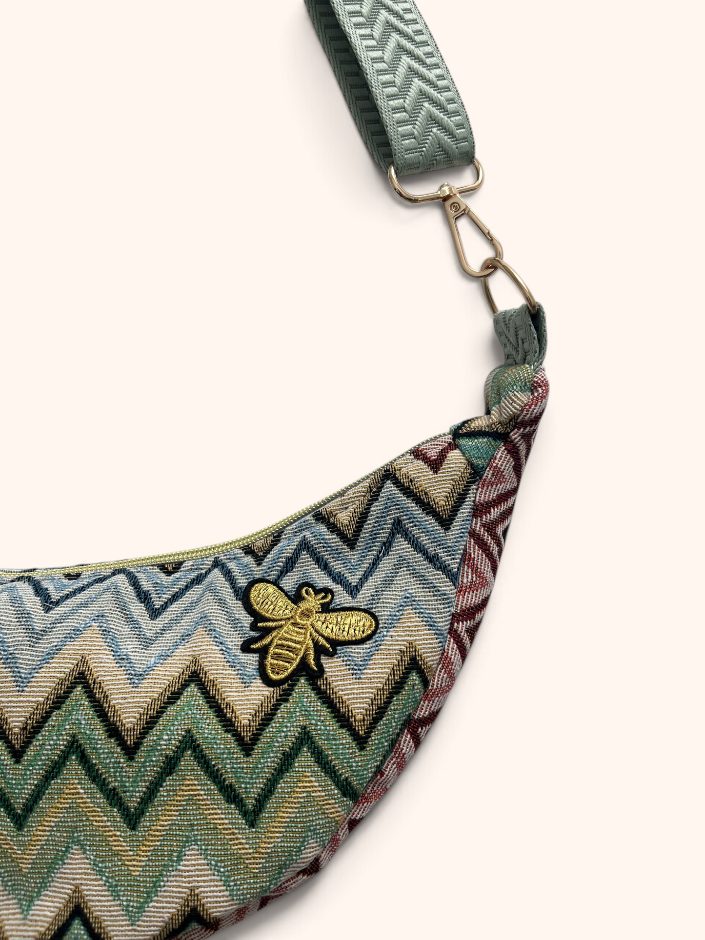 Sac Demi Lune Jacquard Zig Zag