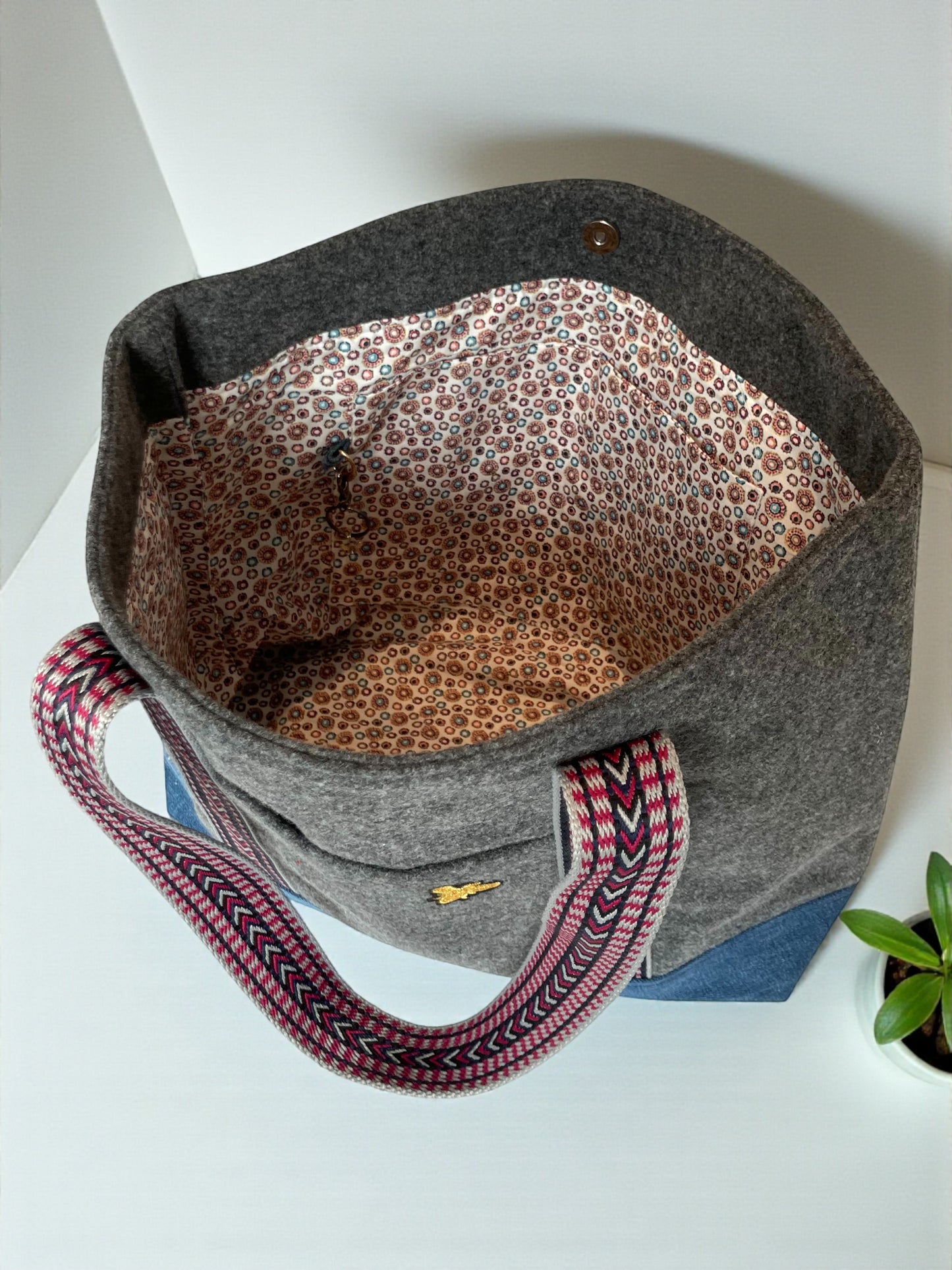 Cabas Lainage Gris Anthracite