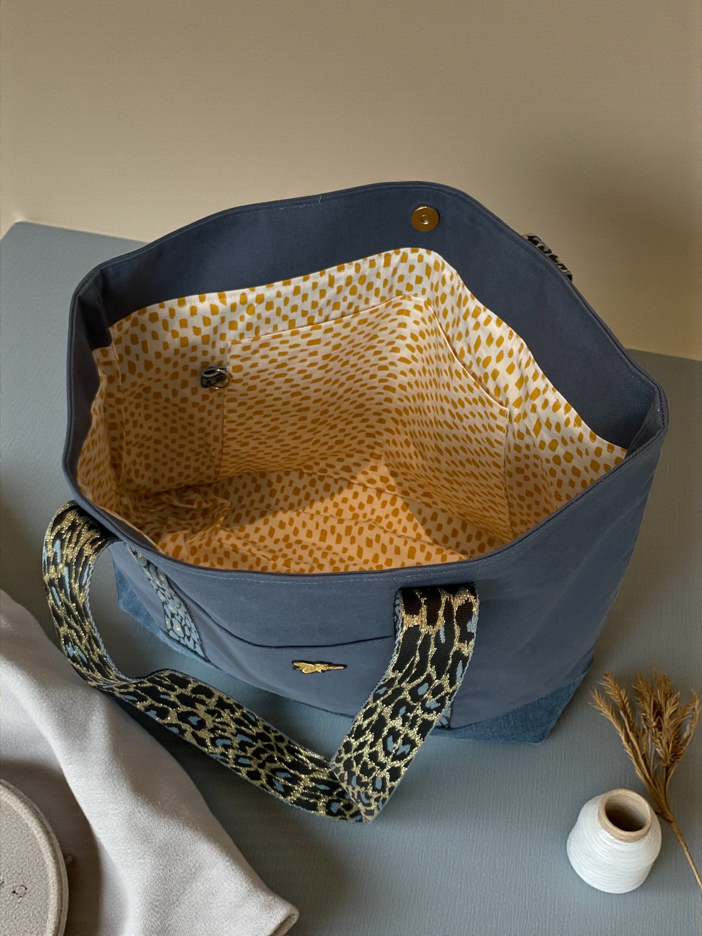 Cabas Coton Bleu Pétrole