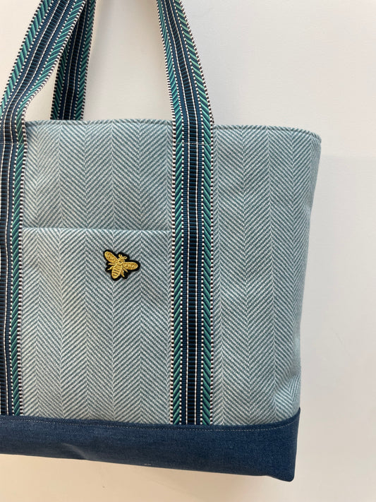 Cabas Chevron Bleu