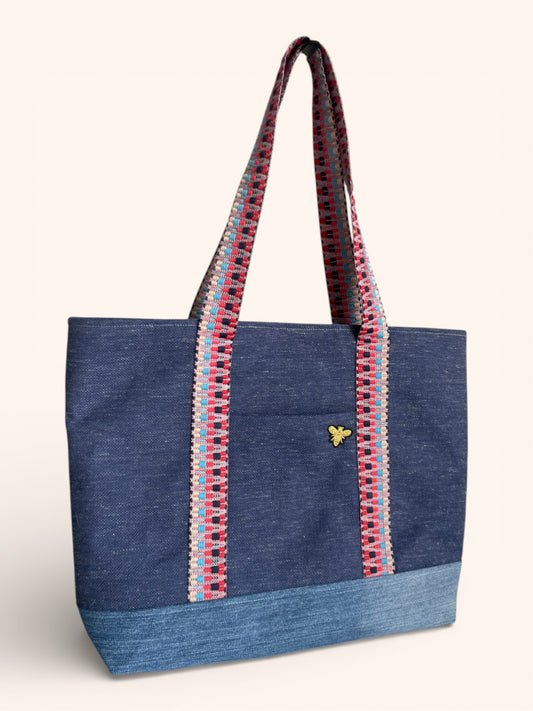 Cabas Coton Bleu Chiné