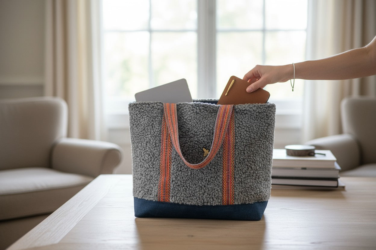 Cabas Bouclette Gris