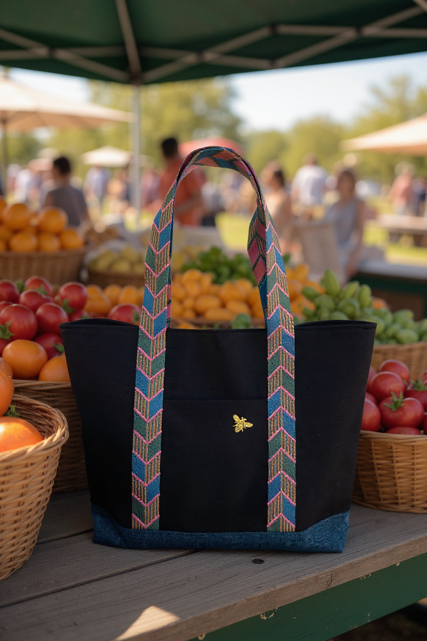 Cabas Coton Epais Bleu Marine