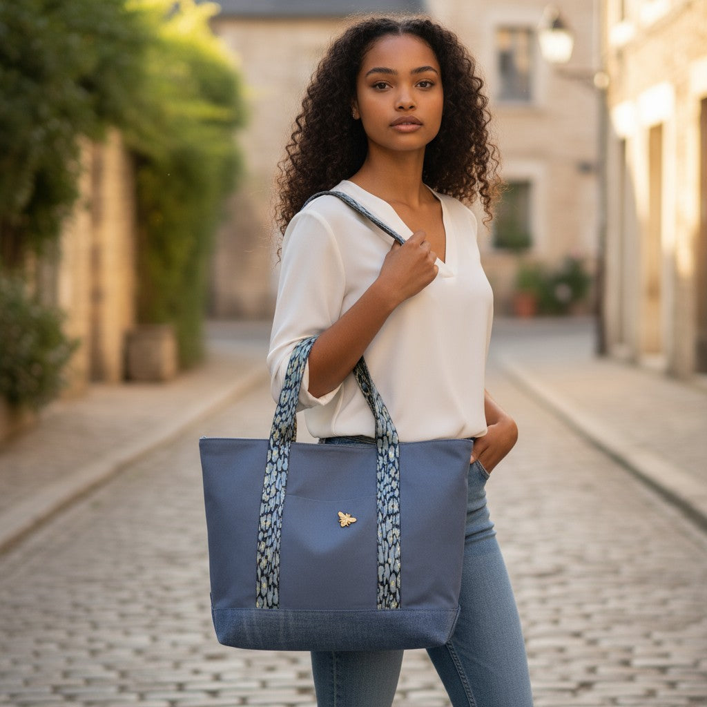 Cabas Coton Bleu Pétrole