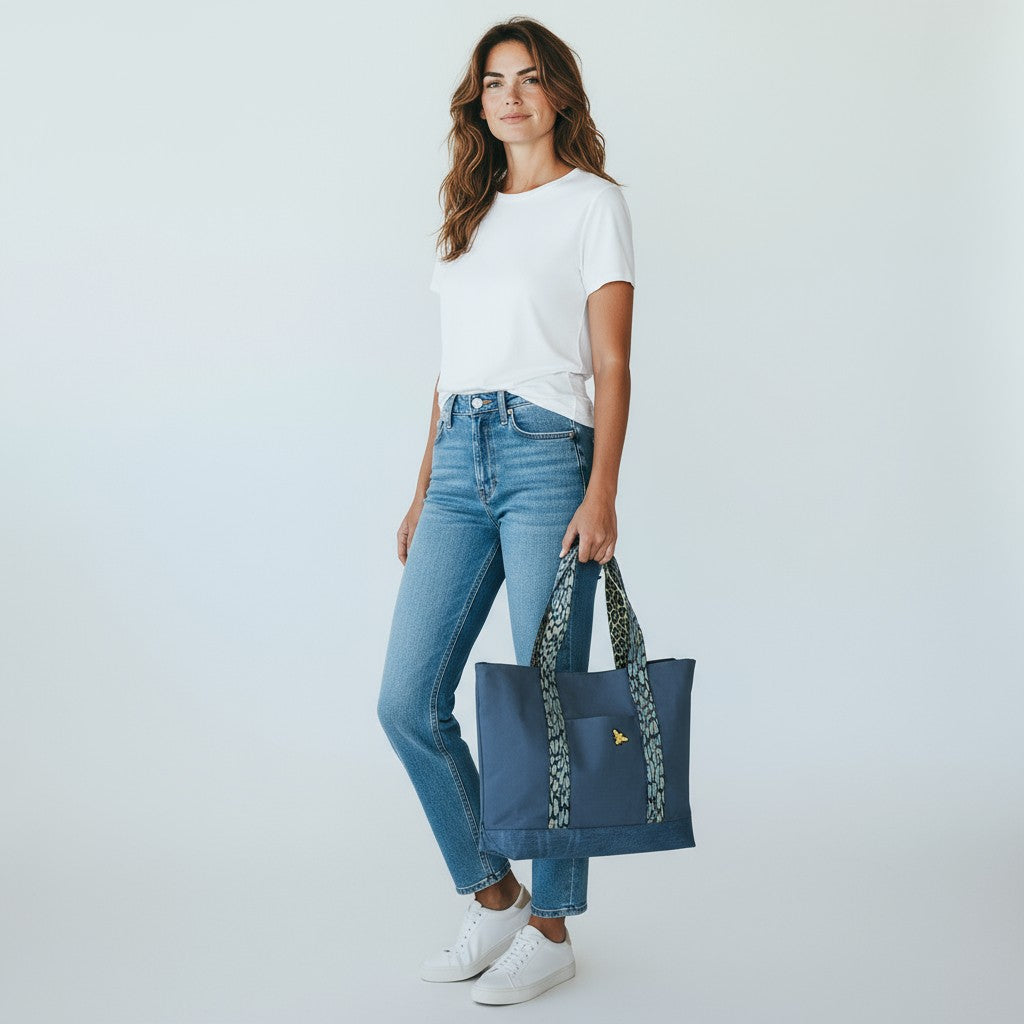 Cabas Coton Bleu Pétrole